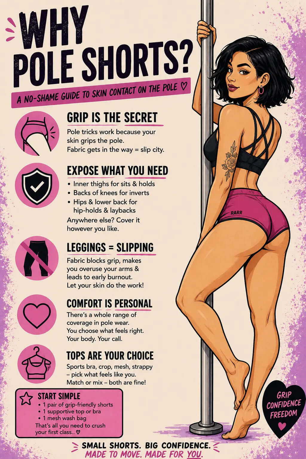 Why pole shorts? A no-shame guide to skin contact on the pole
