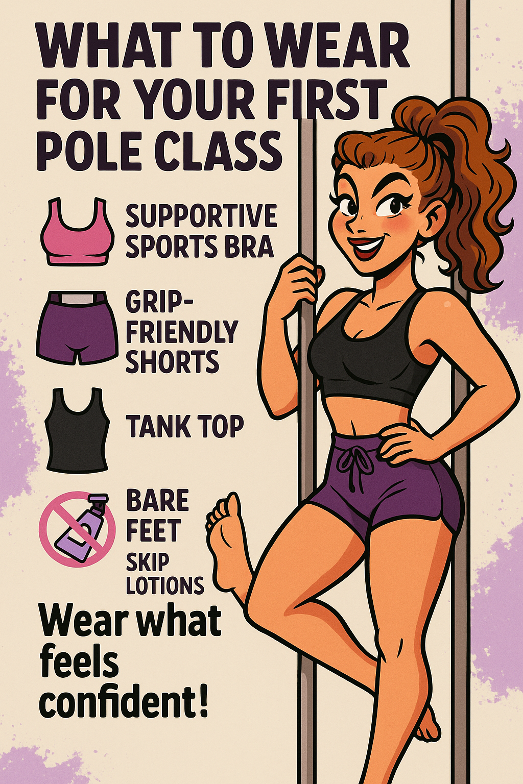 whaat to wear to your first pole dancing class