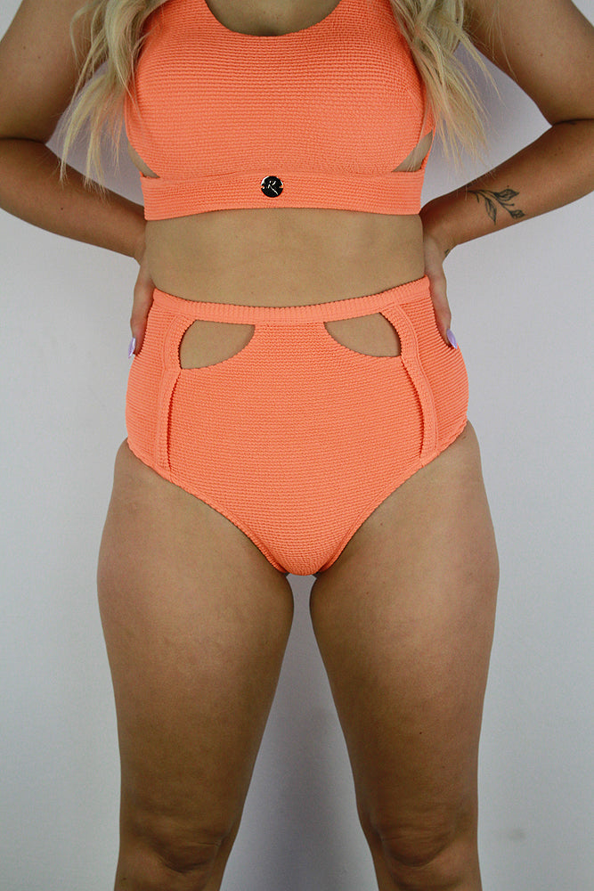 Lily Mid Waist Booty Shorts – Orange | Pole Wear