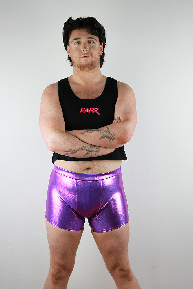 Purple Sparkle Pole Short Mens Polewear Rarr Designs