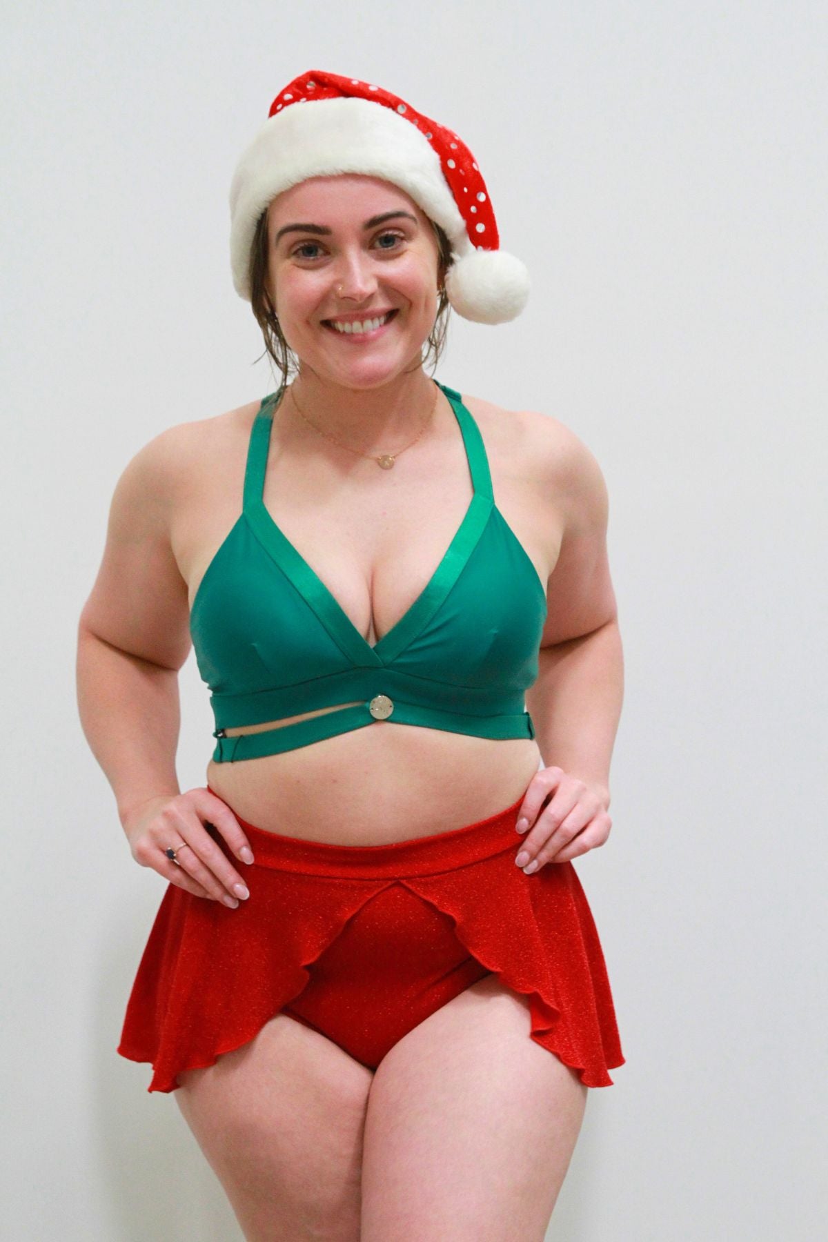 Glitteratti High Waist Skort Red