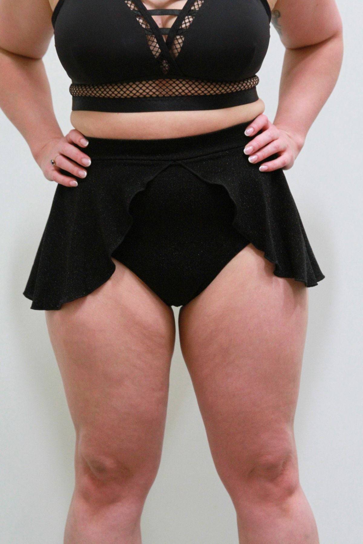 Glitteratti High Waist Skort Black