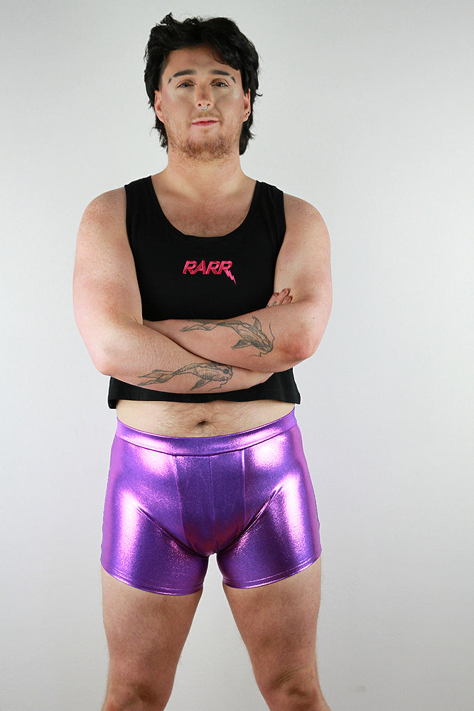 Purple Sparkle Pole Short Mens Polewear Rarr Designs