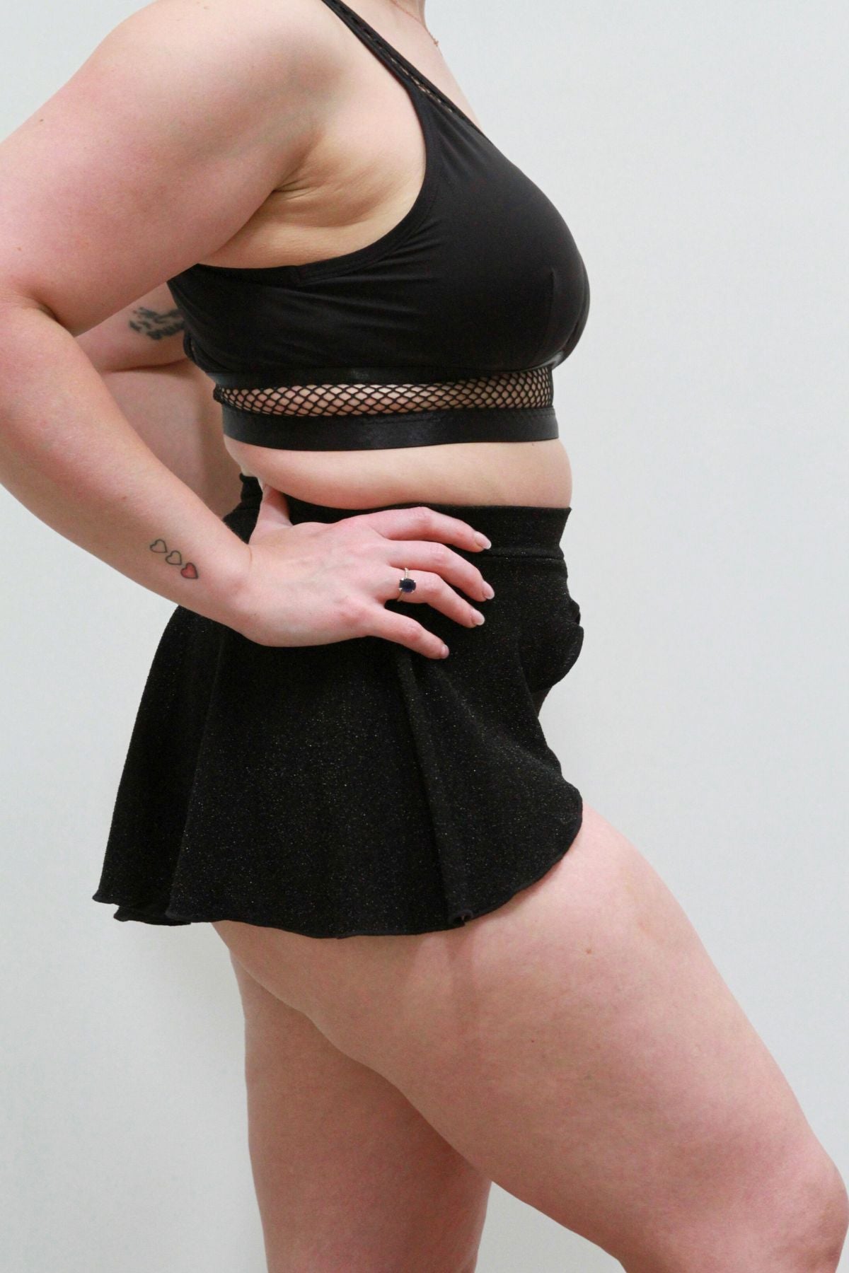 Glitteratti High Waist Skort Black