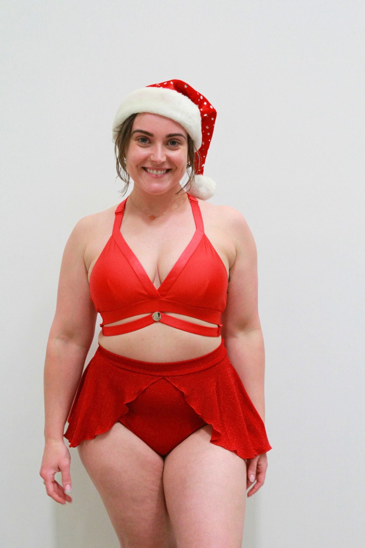 Glitteratti High Waist Skort Red