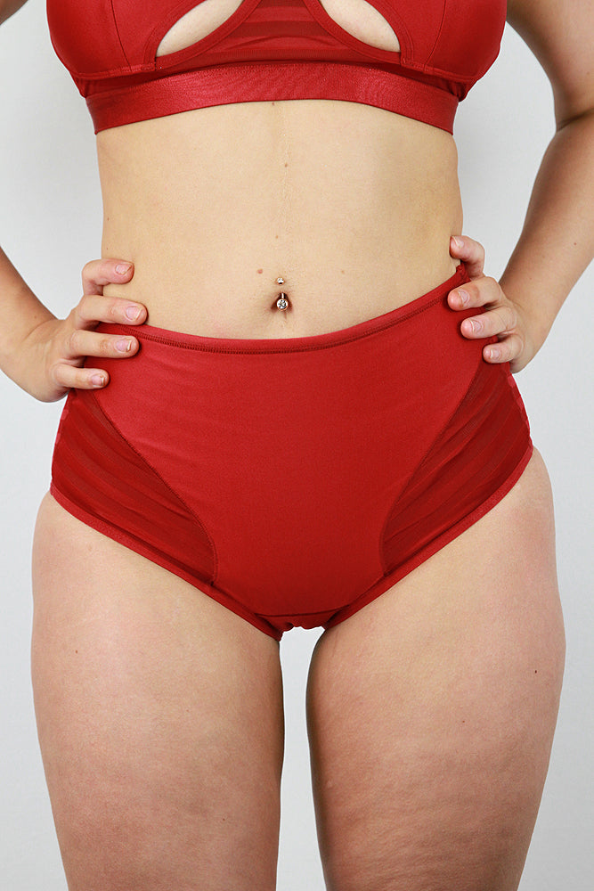 Alexis Mid Waist Booty Short – RED | Pole Wear