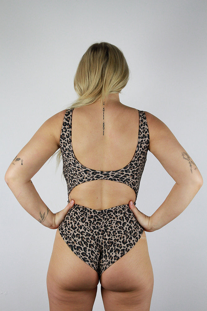 Animal Print Twisty Leotard Bodysuit