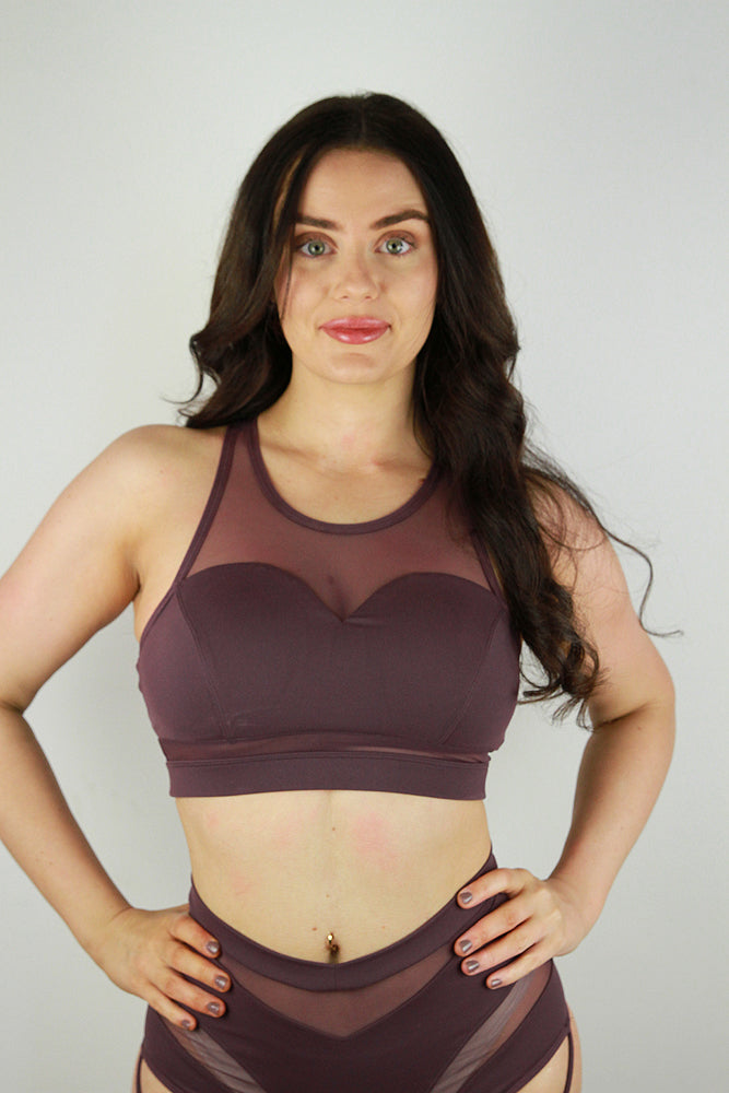 Rarr Designs pole sports bra in Mocha | supportive pole sports bra | big boob pole wear Australia | pole dance sports bra Australia