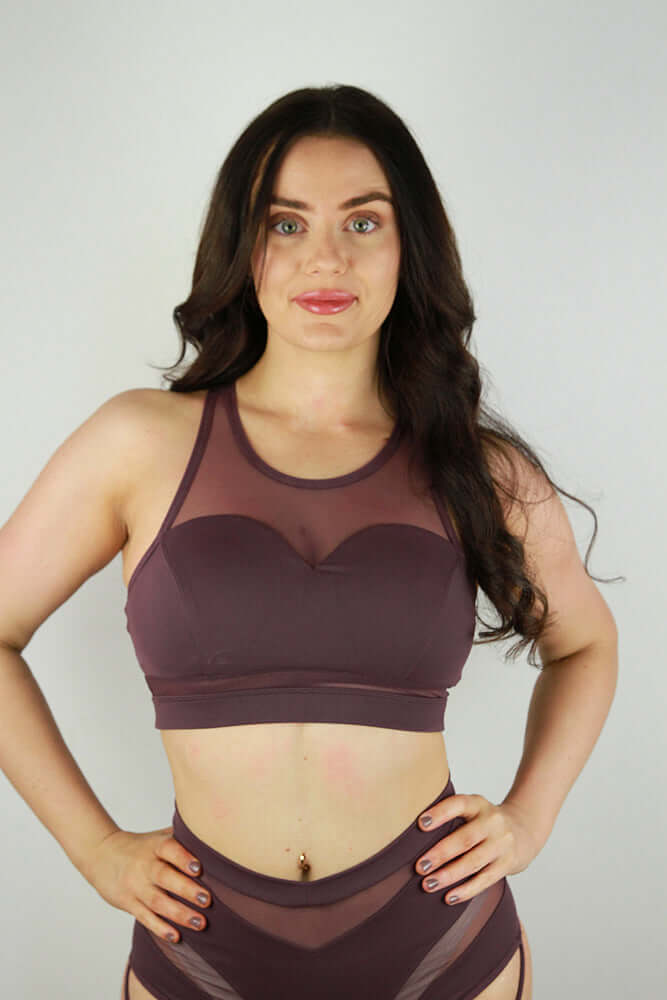 Rarr Designs pole sports bra in Mocha | supportive pole sports bra | big boob pole wear Australia | pole dance sports bra Australia