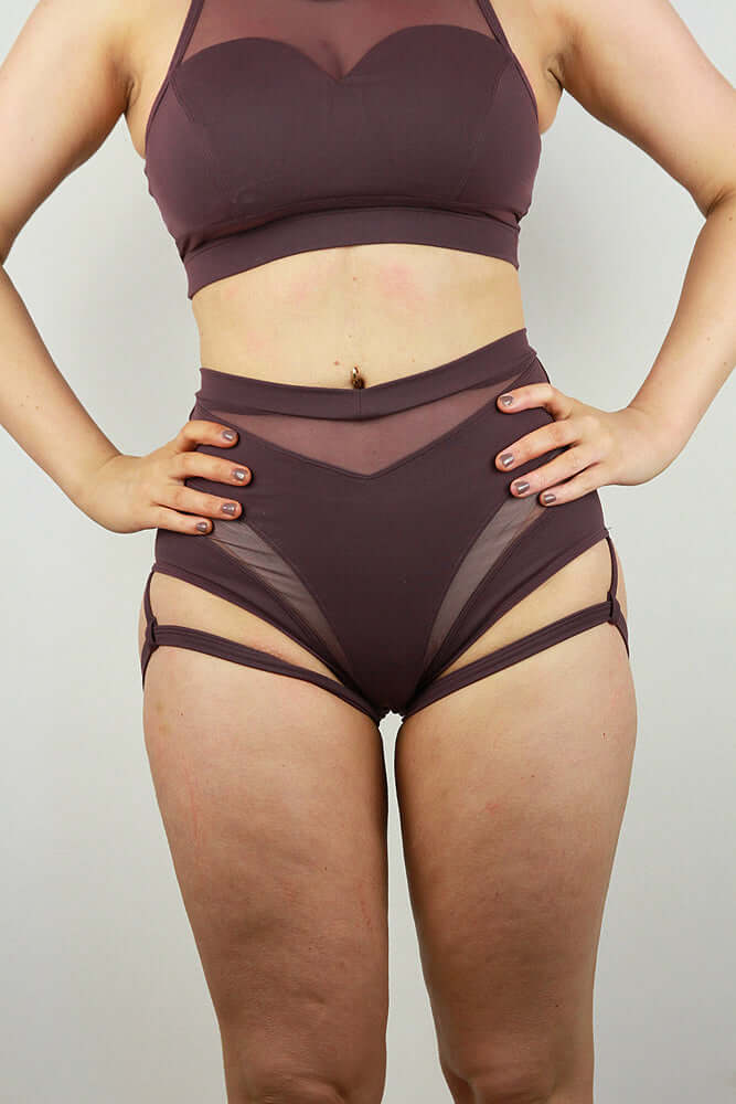 Rarr Designs pole shorts in Mocha | pole dance shorts Australia | Australian made pole wear