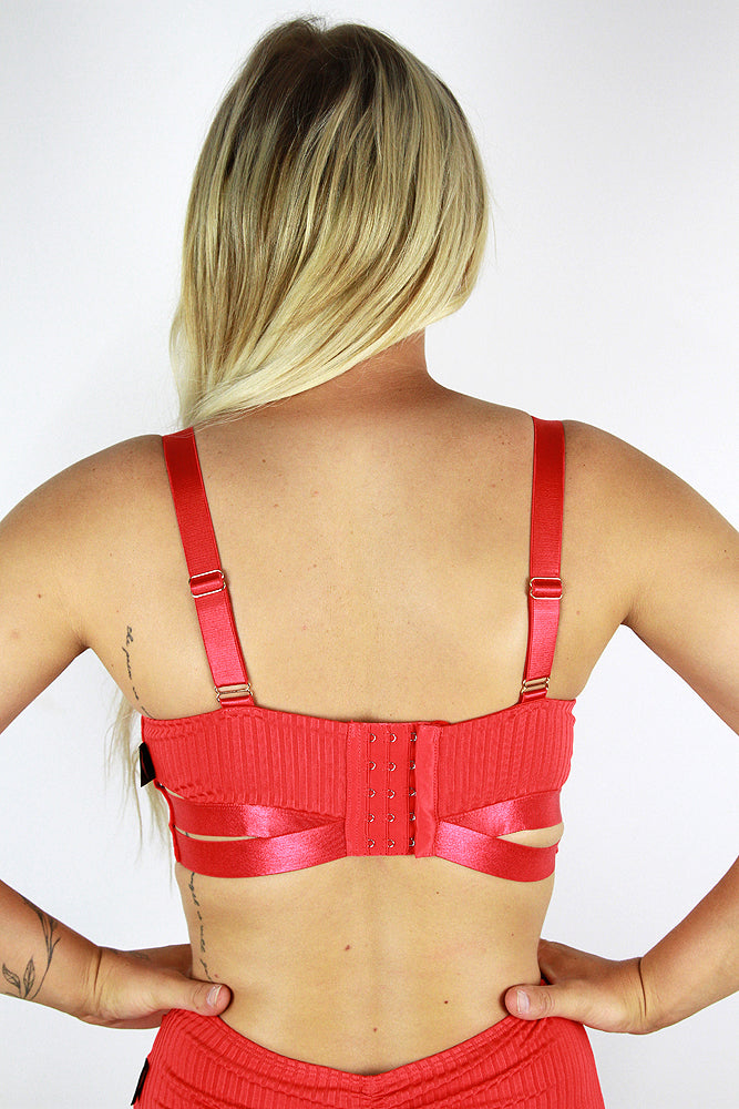 Crystal Strappy Bralette – Garnet Red – Rarr Designs