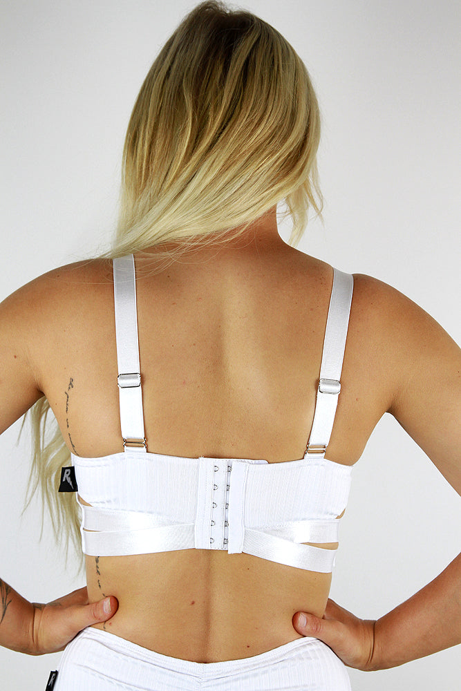 Crystal Strappy Bralette – White – Rarr Designs