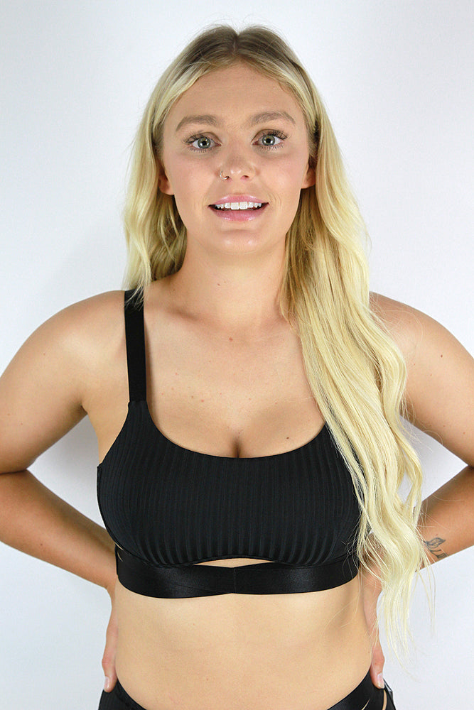 Crystal Strappy Bralette – Black – Rarr Designs