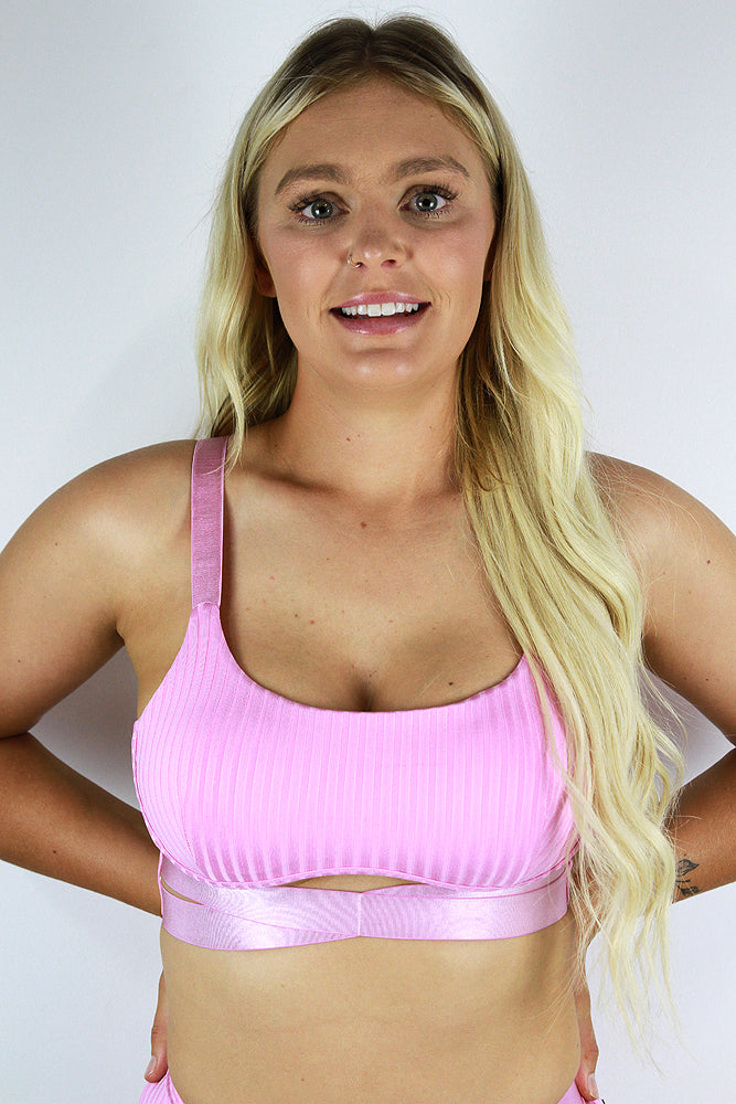 Crystal Strappy Bralette – Rose Quartz – Rarr Designs