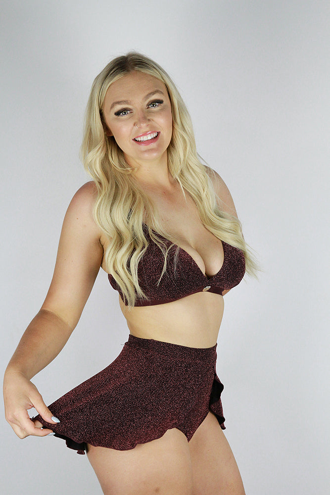 Glitteratti High Waist Skort Pink