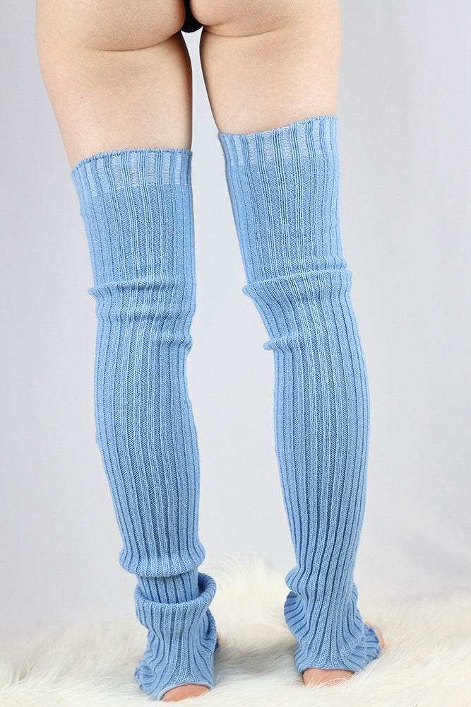 Extra long Stirr-up Knit Legwarmers Baby Blue – Rarr Designs