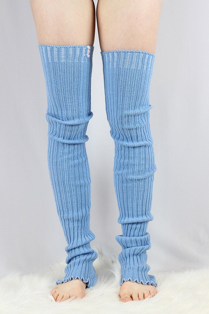Extra long Stirr-up Knit Legwarmers Baby Blue – Rarr Designs