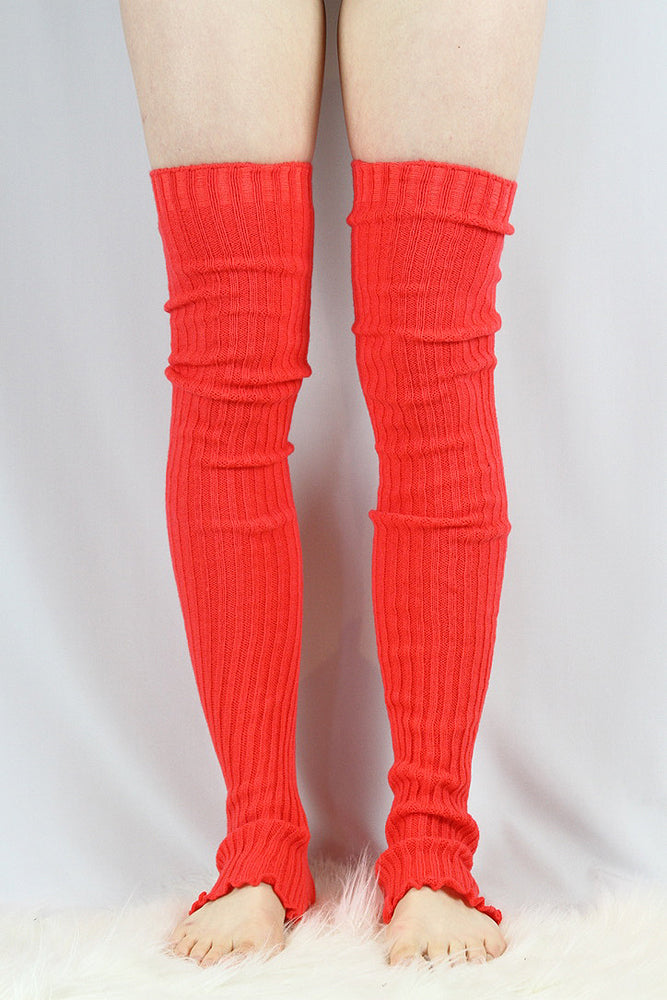 Extra long Stirr-up Knit Legwarmers Coral – Rarr Designs