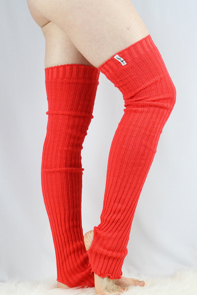 Extra long Stirr-up Knit Legwarmers Coral – Rarr Designs