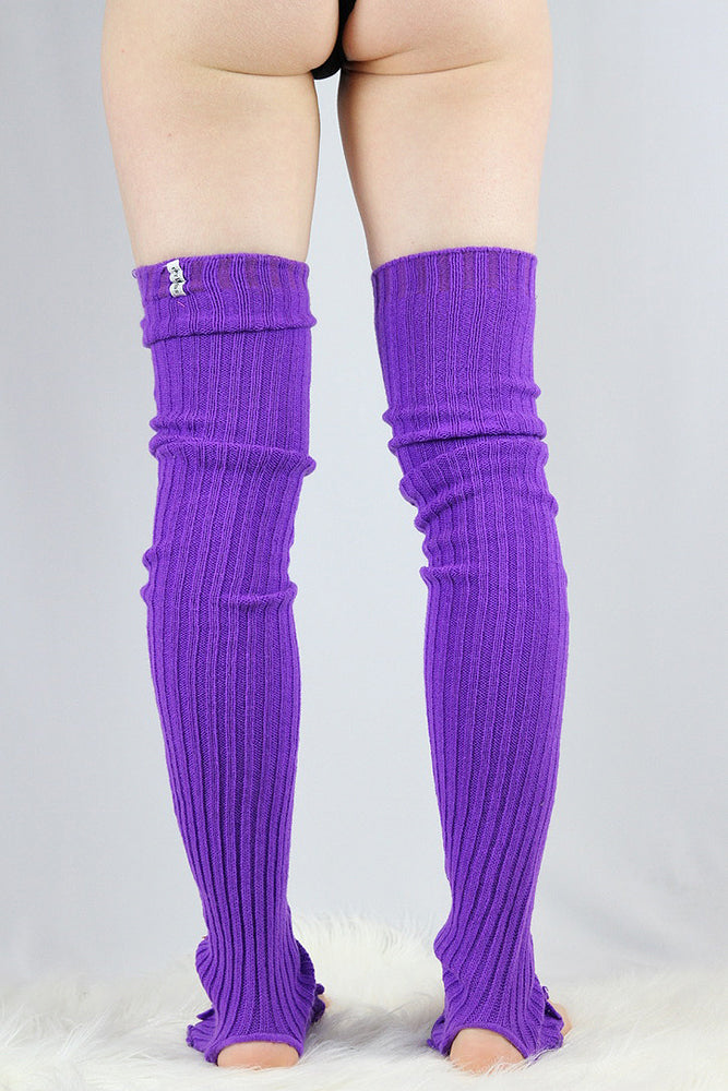 Extra long Stirr-up Knit Legwarmers Purple – Rarr Designs