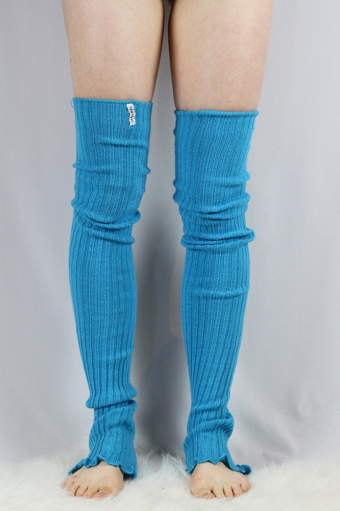 Extra long Stirr-up Knit Legwarmers Turquoise – Rarr Designs