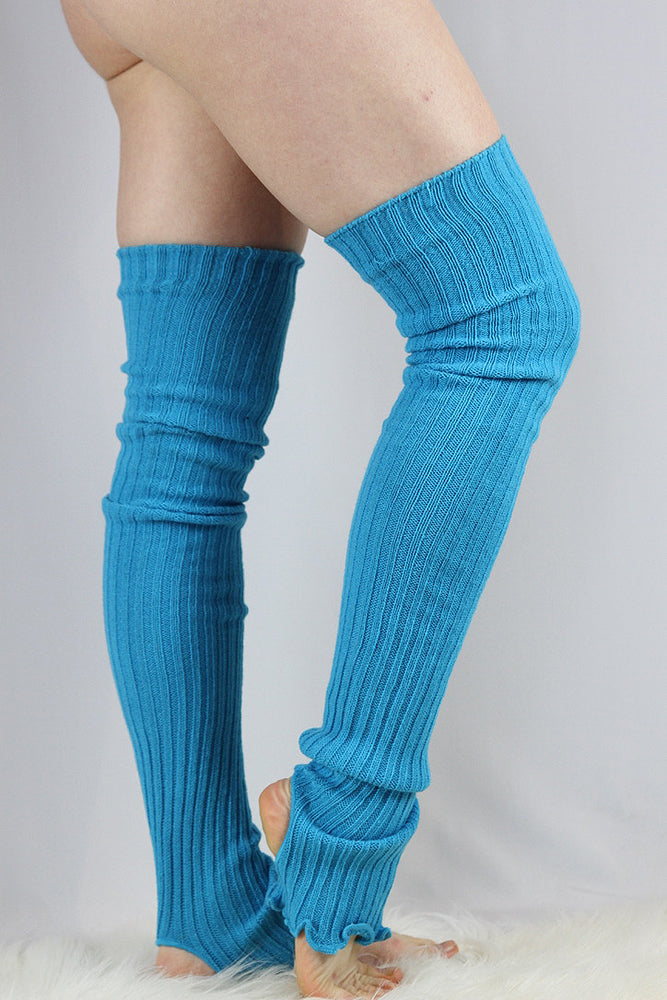 Extra long Stirr-up Knit Legwarmers Turquoise – Rarr Designs