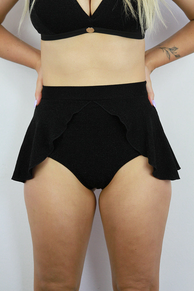 Glitteratti High Waist Skort Black