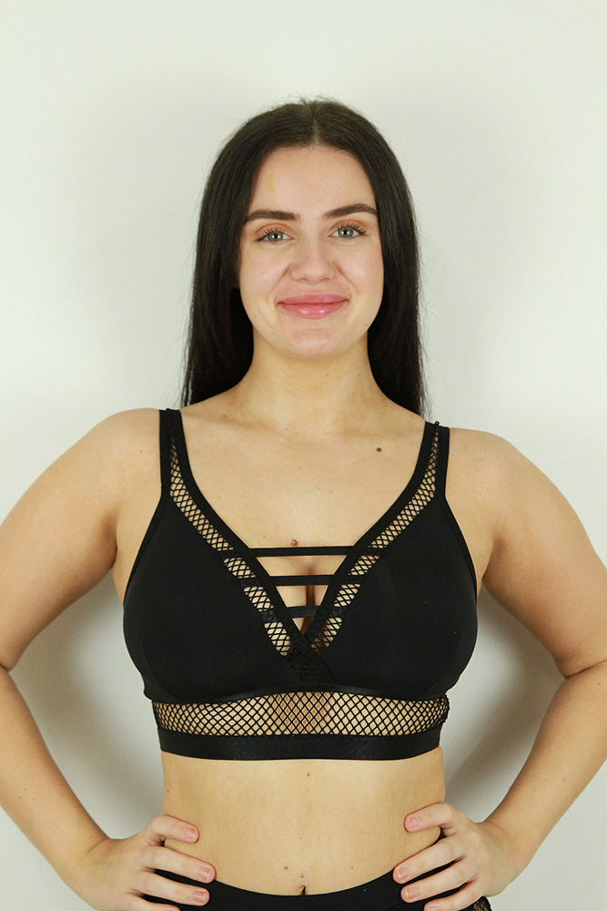 FELIX Open Mesh Bralette – BLACK – Rarr Designs