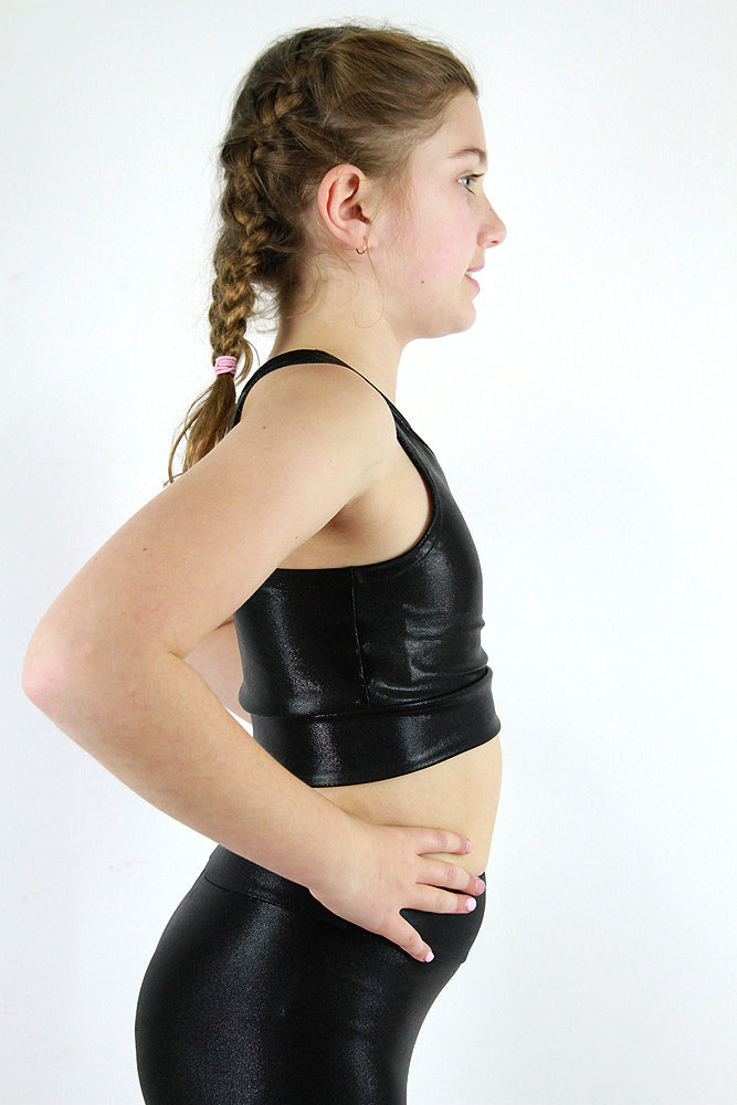 Black Sparkle Girls Crop Top – Rarr Designs