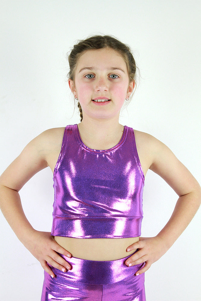 Purple Sparkle Girls Crop Top – Rarr Designs