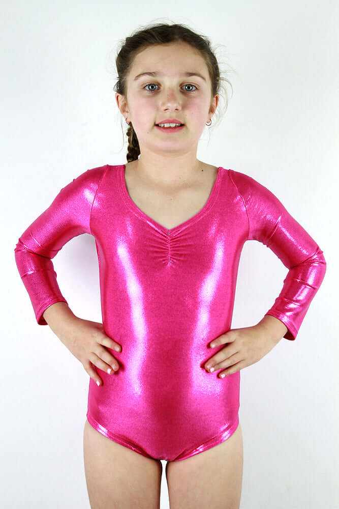 Rarr Designs girls gymnastics leotard in Pink Sparkle | kids dance activewear Australia | girls gymnastics wear