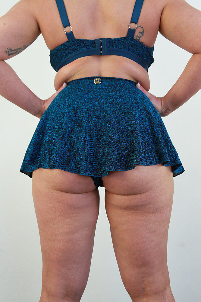 Glitteratti High Waist Skort Teal