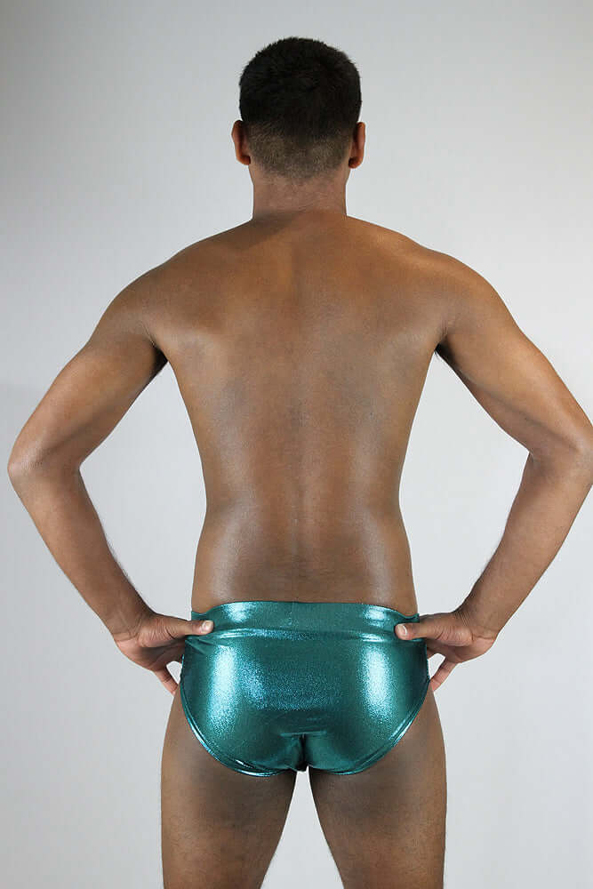 Rarr Designs men's pole dance brief in Jade Sparkle | men's polewear Australia | men's pole dance clothing