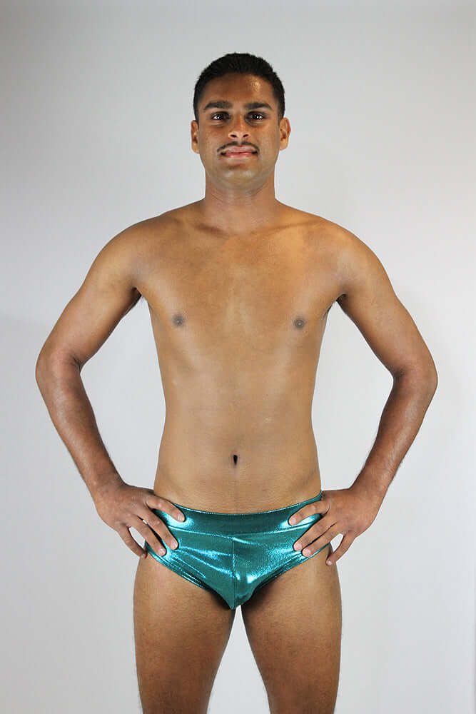 Rarr Designs men's pole dance brief in Jade Sparkle | men's polewear Australia | men's pole dance clothing