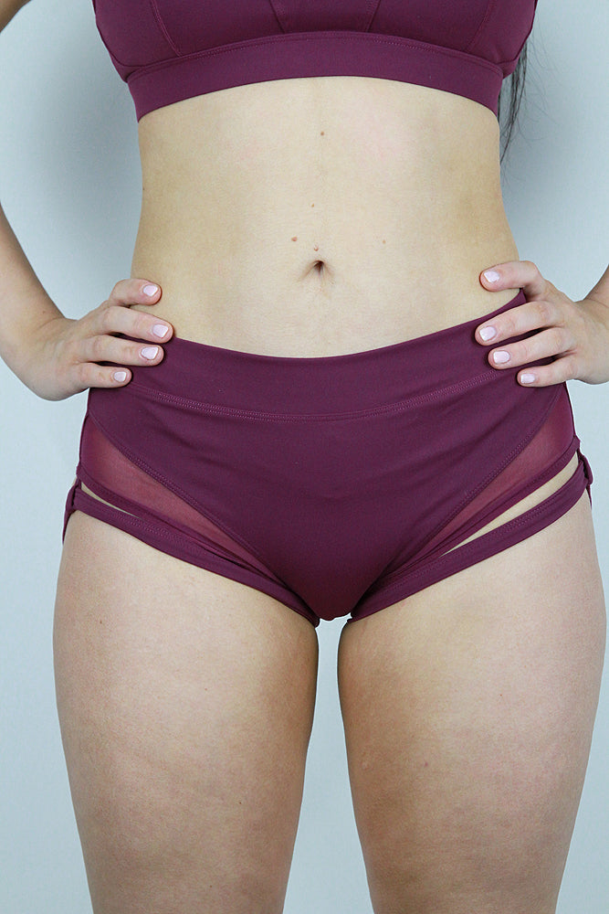 Maddox Low Waist Garter Short – PLUM – Rarr Designs