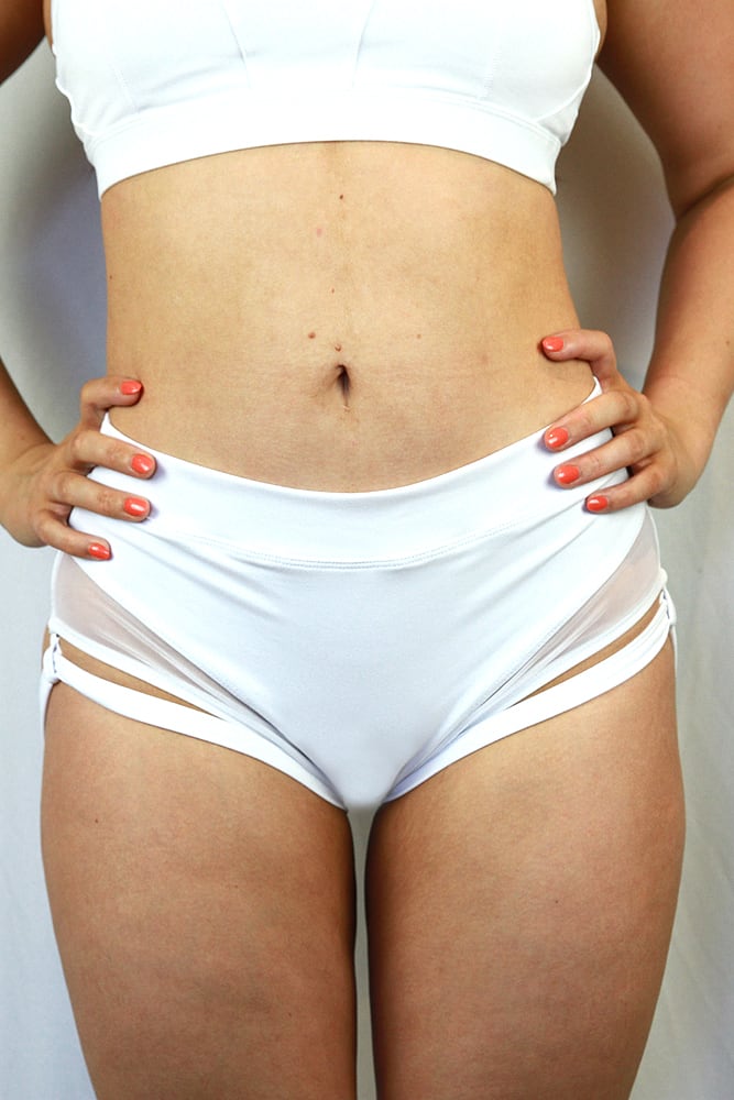 Maddox Low Waist Garter Short – WHITE – Rarr Designs