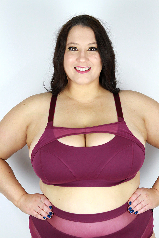 Maddox Mesh Sports Bra – PLUM – Rarr Designs