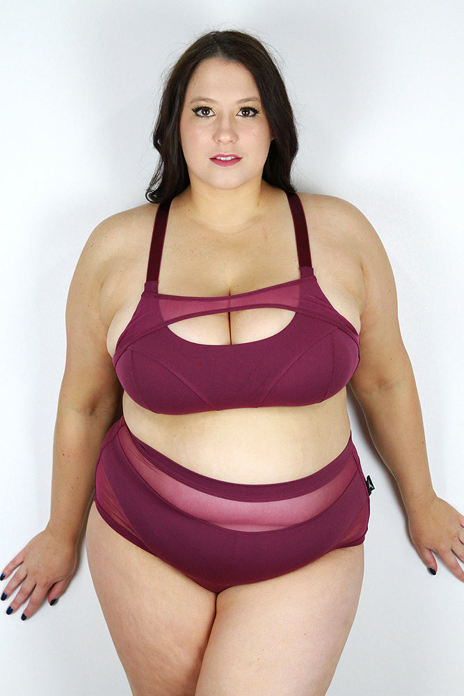Maddox Mesh Sports Bra – PLUM – Rarr Designs