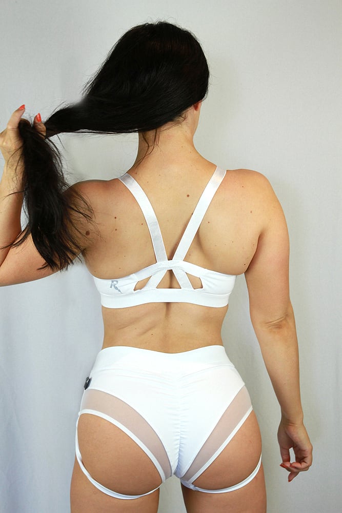 Maddox Mesh Sports Bra – WHITE – Rarr Designs