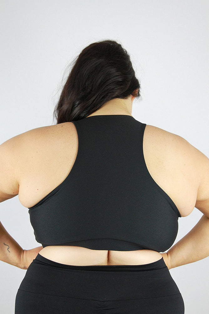 Matte Black Knot Plus Size Sports Bra – Rarr Designs