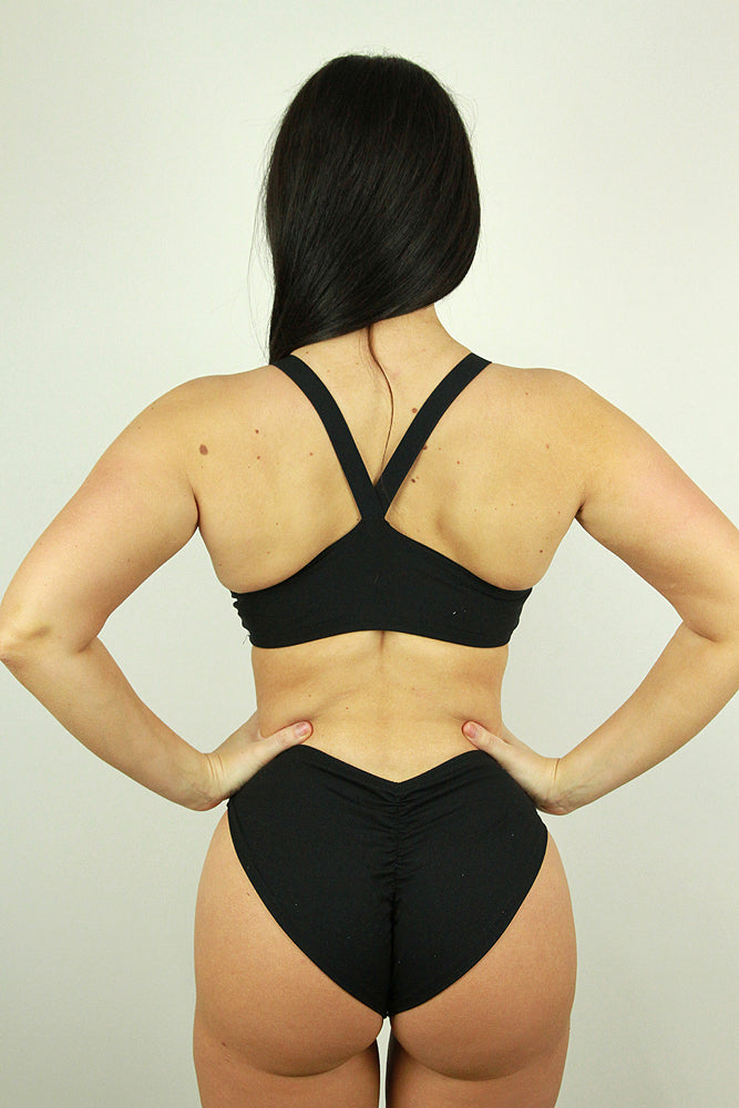 Matte Black Side Cut Out One Piece Leotard Bodysuit – Rarr Designs