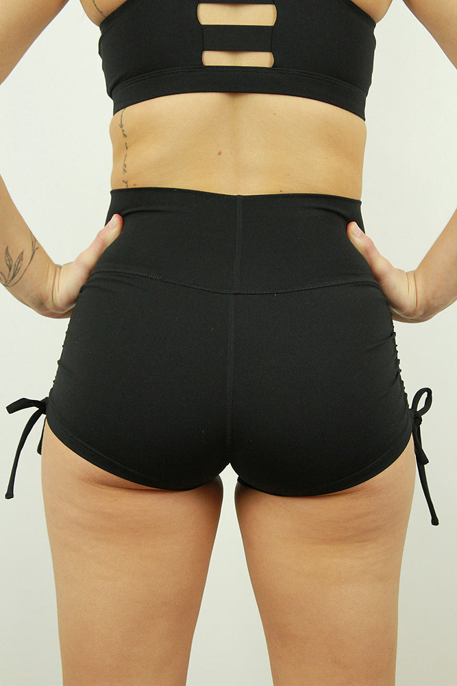 Matte Black Tie up Gym Short – Rarr Designs