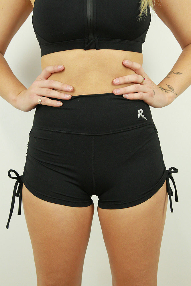 Matte Black Tie up Gym Short – Rarr Designs
