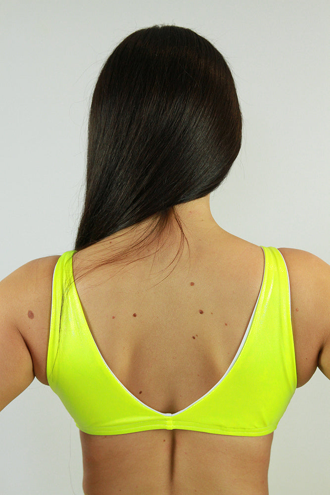 Neon Yellow Sparkle Tie-up Bralette – Rarr Designs