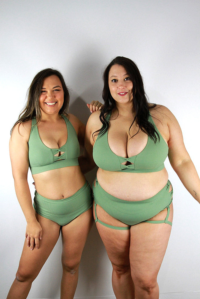 Sasha Mid Waist Garter Short β Sage Green β Rarr Designs