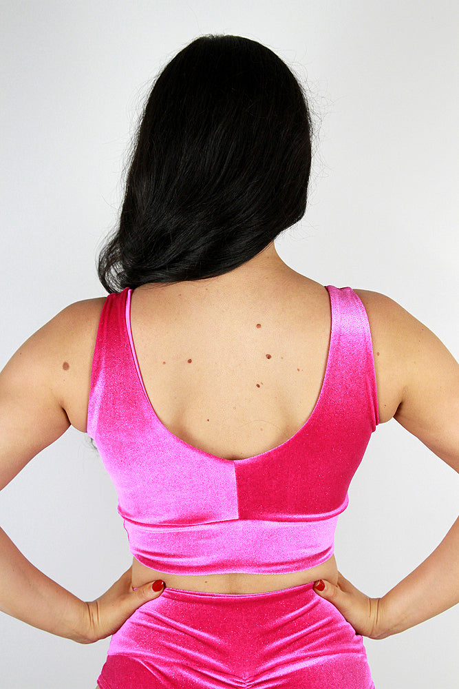 Velvet Sparkle Sweet Scoop Sports Bra Pink – Rarr Designs