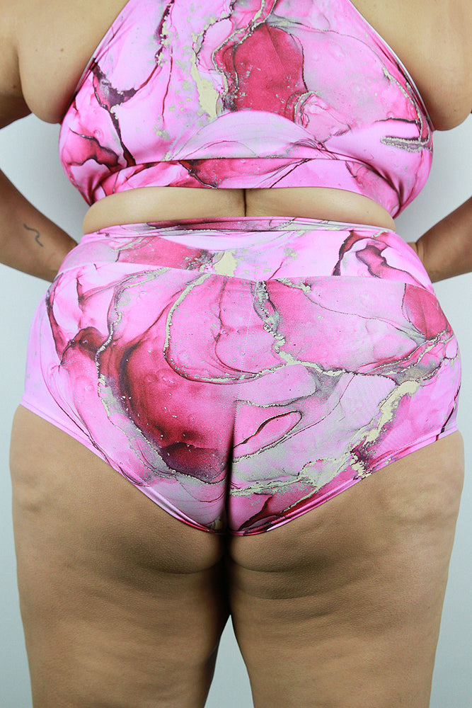 Celestial Plus Size High Waisted Shorts RASPBERRY – Rarr Designs