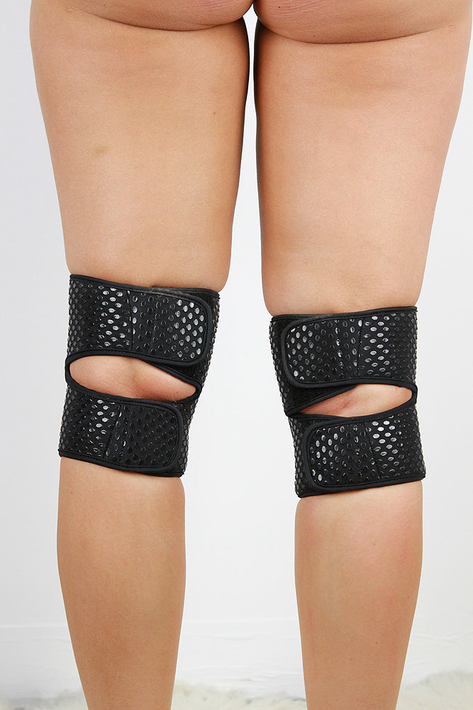 VELCRO Grip Knee Pads Gel Dot – BLACK – For Pole, Dance & Floorwork