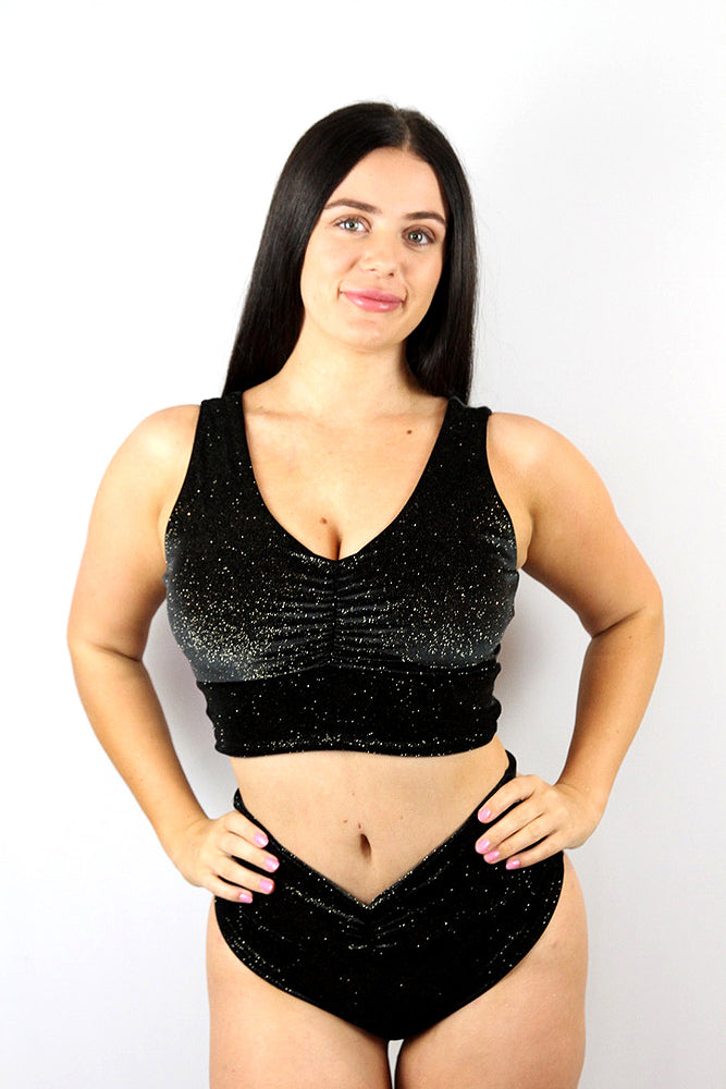 Velvet Sparkle Low Waist Booty Short Black – Rarr Designs