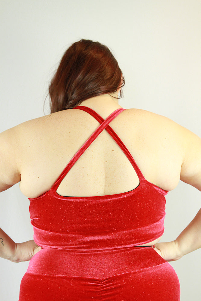 Velvet Sparkle Plus Size Bikini Bra Red – Rarr Designs